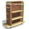 Garment Gondola acrylic shelf MDF Slatwall Display Units 4 way retail store fixtures