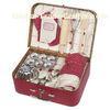 Small Red Cardboard Packaging Paper Suitcase Gift Boxes With Handle / Metal Closure
