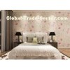 Eco - friendly Light Pink Country Floral Wallpaper , Bedding Room Vinyl Wall Coverings