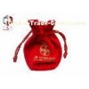 Wine Bottle Velvet Drawstring Bag With Silk Screen Printing LOGO