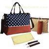 Mixed Color Baby Diaper Bag  / Baby Changing Bags PU Fabric Top Handles
