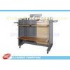 Four Sides Gondola Display Stands For Clothing , Wood Veneer Grocery Store Fixtures