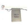 White Velvet Drawstring Double Layers Gift Bag 120 * 80mm