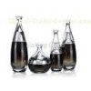 Luxury Cosmetic Glass Bottles Black Cosmetic Glass Bottles / Lacquered Pump Bottles And Jars Sets