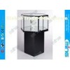 Free Standing Glass Showcase Display Adjustable with Mirror Deck for Jewelry
