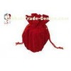 Oblong Red Velvet Drawstring Bag For Wine Bottle Packing