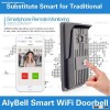 AlyBell 5-8m night vision 720P smart WIFI video doorbell see hear talk with visitor anywhere an