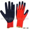 Palm Latex Coated Hand Gloves, Red Nylon