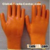 yellow PVC coated working gloves PG1513-1