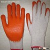 orange latex coated working gloves LG1506-1