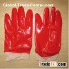 Red PVC coated working gloves PG1512-1