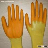 yellow PVC coated working gloves PG1511-14