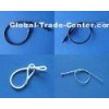 Metal double loops Security Tag Lanyard , white or black for eas security tag