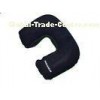 Black Inflatable travel neck pillow , flocking inflatable neck support