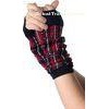 Red / Green + Black Knitted Arm Warmer , Women's Free Fingerless Gloves Knitting Patterns For Ar