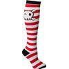 Custom Anti- Bacterial Girl's Knee High Tube Socks With Whtie + Red Stripe, Cute Pattern