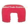 U shape 0.4mm Flocked inflatable travel neck pillows for airplanes