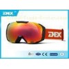 Red Coating TPU Frame PC Lens mirrored Snow Ski Goggles Flexile strap with  DEX logo