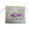 Embroidered Gray Jewelry Drawstring Pouch Durable For Wedding Favors