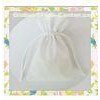 Monogrammed Jewelry Cotton Drawstring Closures Pouch Bag , White