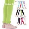 Jacquard Frilly Neon Green Tights , Beautiful Plus Size Footless Tights