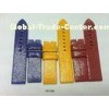 Brown, blue, red, yellow Water-proof Nubuck Lining Leather Watches Bands, Cut-edge Leather Watchband