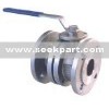 Reasonable price  2pc Stainless steel flanged ball valve