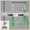 green plastic wall plug with hex head wood screw