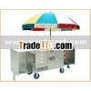 Stainless Steel Outdoor Food Cart with Umbrella