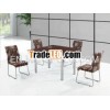 Fashionable extended glass dining room table set
