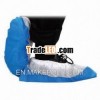 PP CPE Shoe Cover with 40gsm Weight, Measures 17 x 41cm, Comes in White/Blue