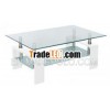 Modern Glass Coffee Table with High Gloss MDF