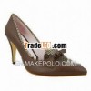 Women's Dress Shoe with Kid Leather Upper, Sheep Leather Lining and Rubber Outsole