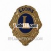 Die Casting Gold Color Lion Clubs Badge, Made of Zinc Alloy Material