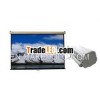 Manual pull down projection screen with self-lock system 4:3