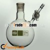 Lab glassware reaction flask with angeld PTFE stopcock
