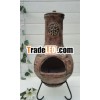 Sun face clay outdoor chiminea-G18-8408-C106
