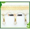 beaded tassl fringe with ball for curtain and sofa decoration