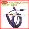 3.5mm 4-pole DC Plug 3.0mm Purple Coiled Audio Cable