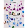 Stainless Steel and Acrylic Barbell and Belly Ring