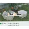 HL081 Set of two wood fancy Pot with antique color