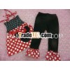 2013 new style lovely red with white dots and black swing sets suits
