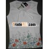 100% COTTON LADIES PRINTED SLEEVELESS T-SHIRT