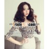 Leopard pattern t-shirts / Shirring tee / Leopard shirring top / Woman apperal