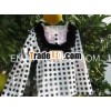 rounded collar ruffle collar white&black dot long sleeves autumn baby blouse
