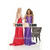 Free Shipping A-line Floor Length V-neck Sleeveless Spaghetti Straps Taffeta Evening Open Back Eveni