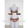 girl bikini sexy bra and panty set with colorful print / professional wholesale bra set