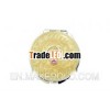 M24062I Round shape metal yellow cosmetic mirror/Cosmetic mirror with a finger ring