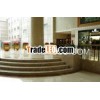 cream marfil marble stair step