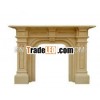 Beige marble fireplace arch door frame designs